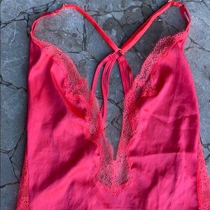victoria secret hot pink slip dress